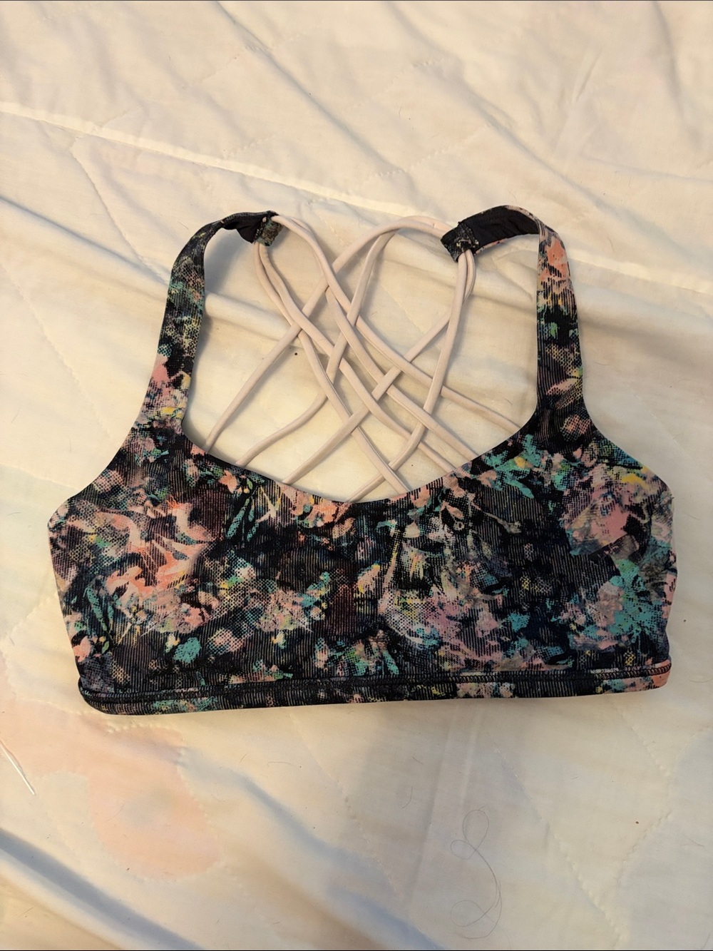 Lululemon Floral Strappy Back Sports Bra